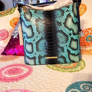Brahmin  Exotic SNAKESKIN NWT VERY RARE HTF Blue Waterford💦💦💙💦🖤  price FIRM